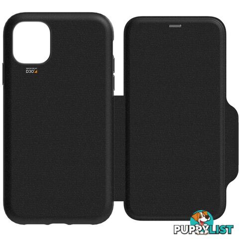 EFM Monaco D3O Leather Wallet Case Armour For iPhone 11 Pro - Black / Space Grey