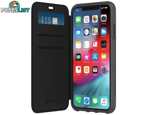 Griffin Survivor Clear Wallet for iPhone  Xs Max - Blackk/Clear