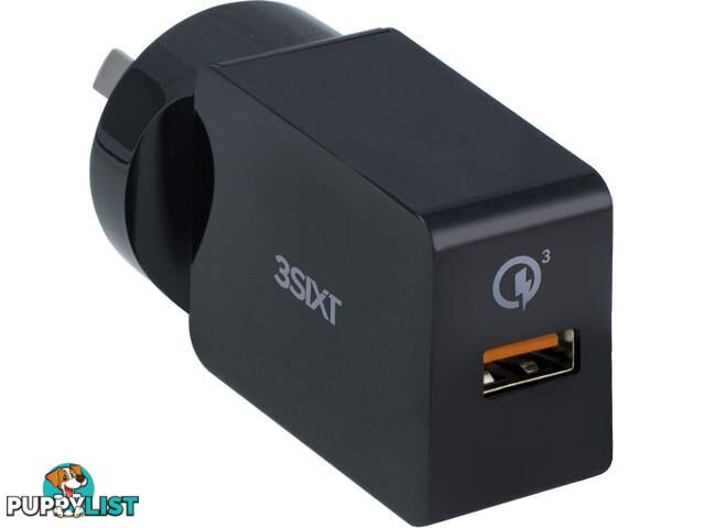 3SIXT USB AC Charger Quick Charge 3.0 - Black