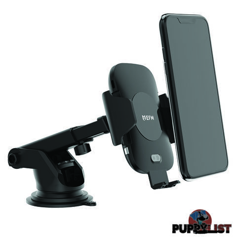 EFM 15W Wireless Auto-Sensor Car Mount With Type C to C Cable- Black