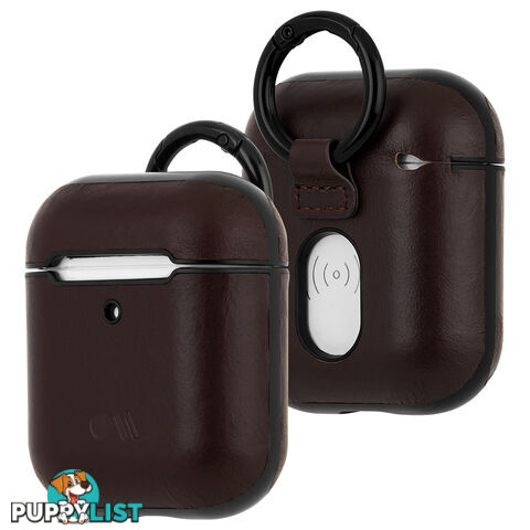 Case-Mate Leather Air Pods Hook Ups Case and Neck Strap - Brown