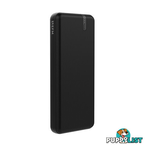 EFM 20000mAh Portable Power Bank With Type C PD18W and QC3.0 Dual USB-A Ports- Black