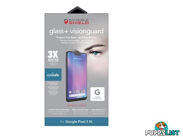 ZAGG InvisibleShield Glass+ Vision Guard For Google Pixel 3 XL-Screen