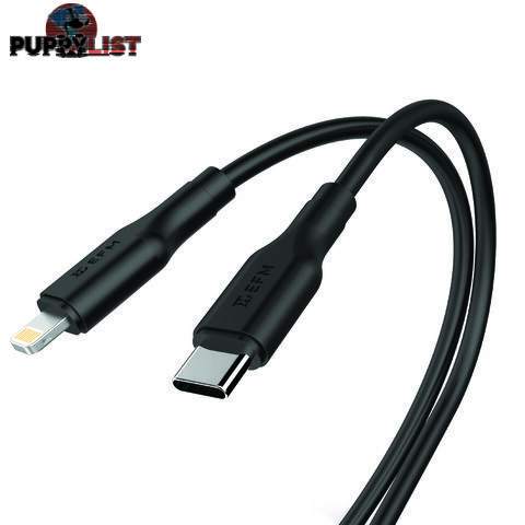 EFM Type C to Lightning Certified Cable 2M - Black