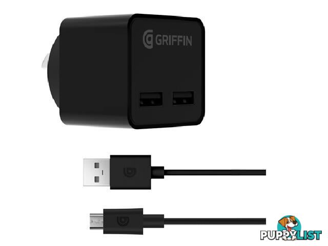 Griffin PowerBlock Dual Port with Micro USBÂ cable