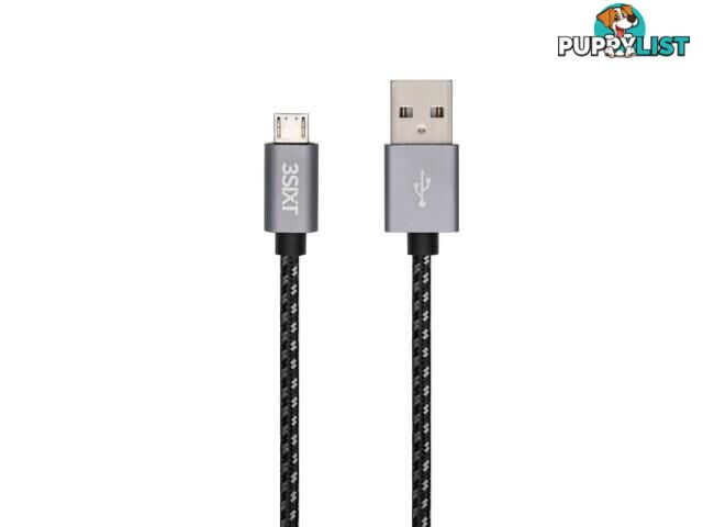 3SIXT  Cable - USB-A to Micro USB - 2m - BLACK