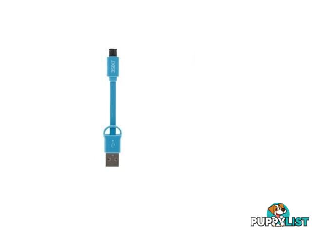 3SIXT Clip & Sync Cable - Micro USB - 10cm - Blue