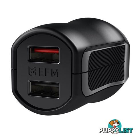 EFM Wall Charger 3.4A Dual USB Rapid Charge W/Reverse Micro USB Cable - Black