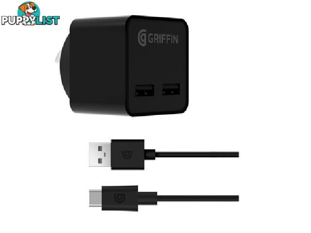 Griffin PowerBlock Dual Port with USB-C Cable