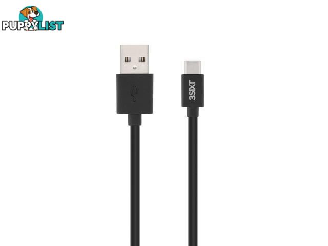 3SIXT Charge & Sync USB-A to USB-C 1m Cable - Black