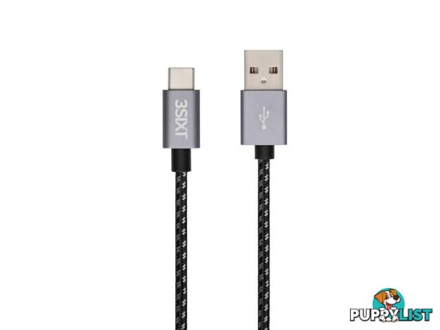 3SIXT BLACK Cable For USB-A to USB-C - 1m