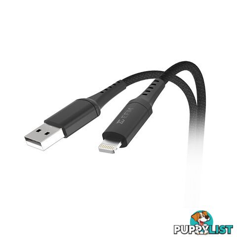 EFM MFi Approved 2M Super-Flex Tough Cable USB to Lightning - Black