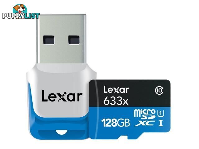 Lexar High-Performance microSDXC 128GB UHS-1 633x 95MB/s C10