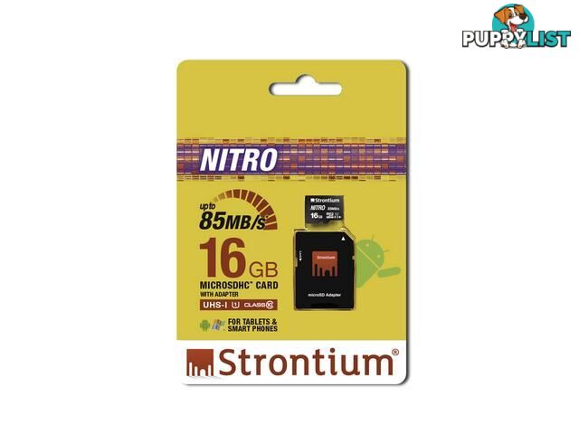 Strontium Nitro 16GB micro SD with Adapter  85MB/s U1 Class