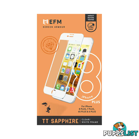 EFM TT Sapphire Glass Screen Armour	For iPhone 8 Plus/7 Plus/6s Plus/6 Plus - White