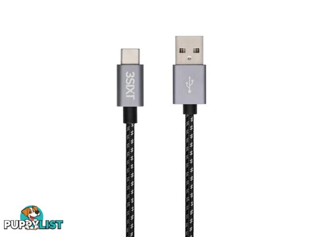 3SIXT  Cable - USB-A to USB-C - 2m - BLACK