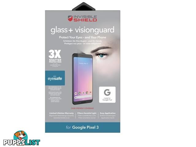 ZAGG InvisibleShield Glass+ Vision Guard For Google Pixel 3-Screen