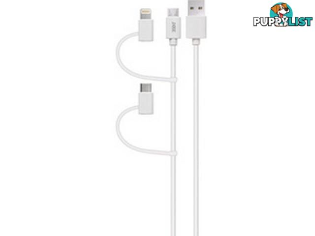 3SIXT Multi-tip USB-C Lightning Micro USB Cable - White