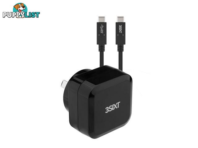 3SIXT Wall Charger AU USB-C 30W PD + USB-C/C Cable - Black