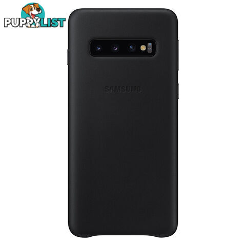 Samsung Leather Cover For Samsung Galaxy S10 (6.1") - Black