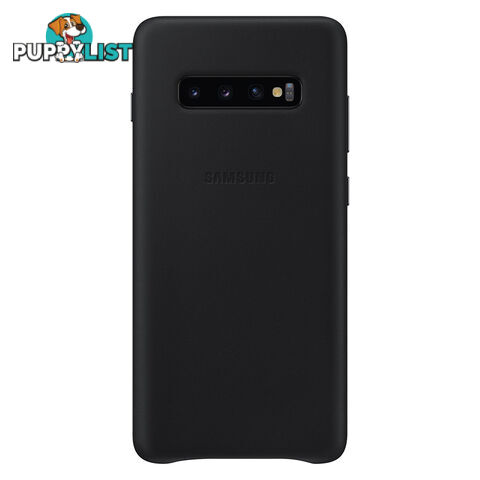 Samsung Leather Cover For Samsung Galaxy S10 plus (6.4") - Black