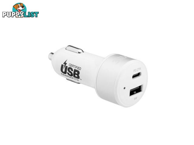 3SIXT Car Charger 27W USB-C PD - White