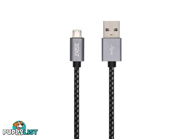 3SIXT BLACK Cable USB-A to Micro USB - 1m