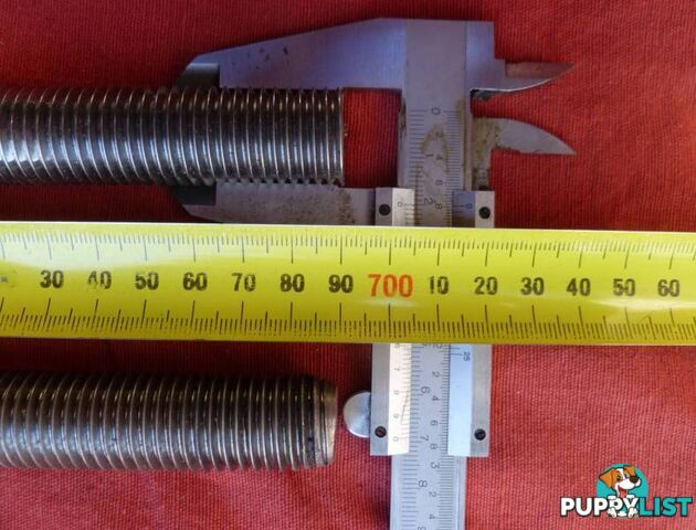 2 lengths of 316 Stainless Steel M20 Allthread / Threaded Rod