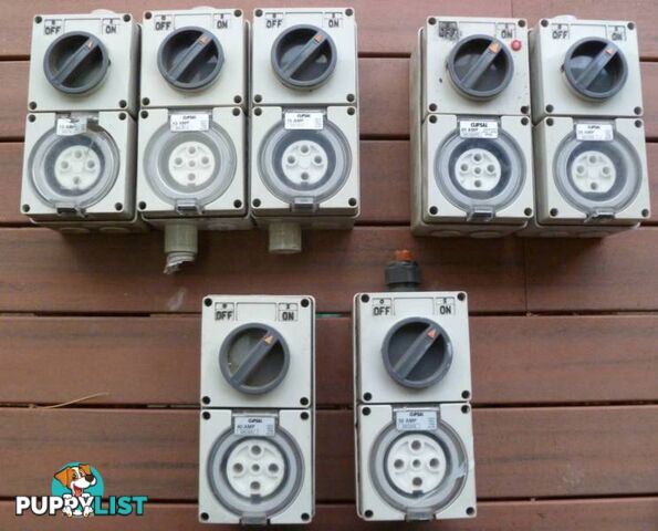 3 Phase Clipsal Power Switches 10 Amp, 15 Amp and 20 Amp