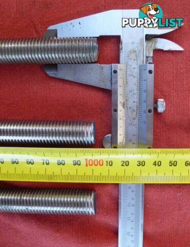 303 Stainless Steel M16 Allthread / Threaded Rod (1000mm x 16mm)