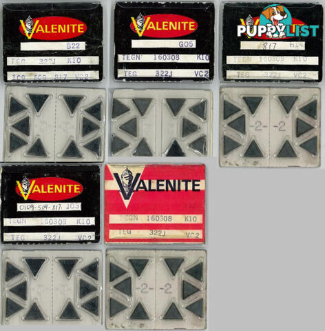 NEW VALENITE TEG 322J Carbide Inserts, Grade VC-2 10 inserts/pack