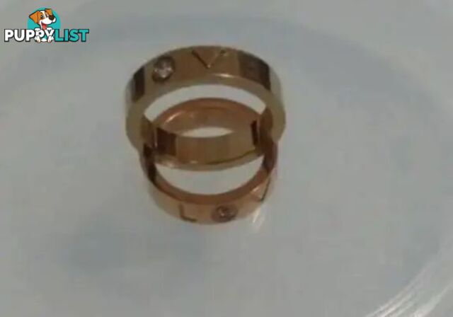 Rose gold plated stainless steel rings