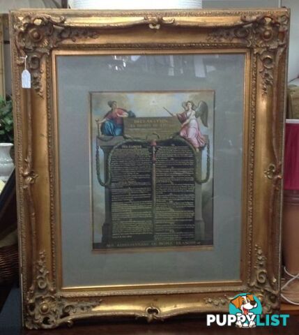 Very ornate gold frame and French independence