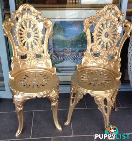 Gold painted alloy chairs $95 each