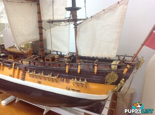 Hand made endeavour sailing ship - the endeavour ship