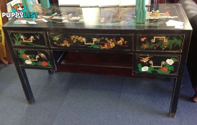 Vintage Japanese desk hand painted