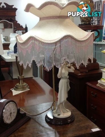 Gorgeous French lady lamp. Stunning head shade beaded