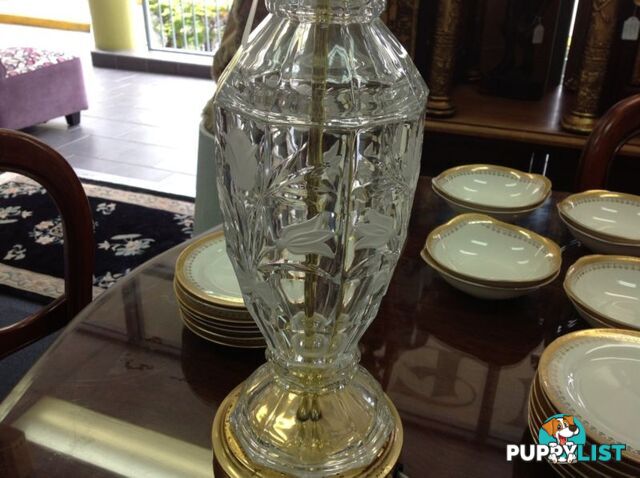 Beautifully cut glass table lamps - $295 the pair