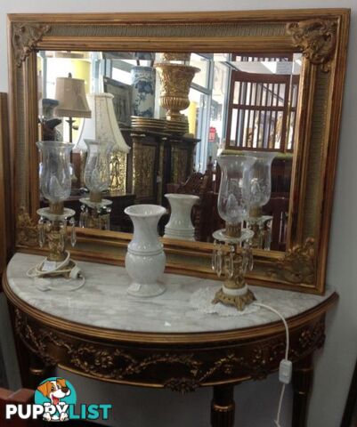 Stunning ornate gold and marble top hall table wall table