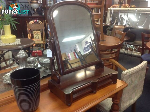 Victorian toilet mirror with drawers