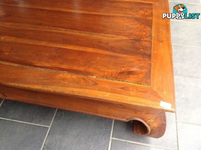 Large teak timber coffee table