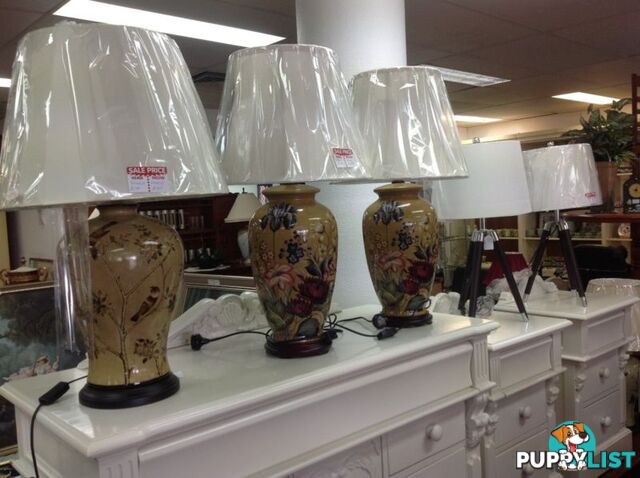 NEW and USED TABLE LAMPS FROM $65 upto $295 pair