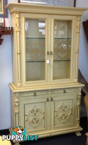 Italian hand carved china cabinet