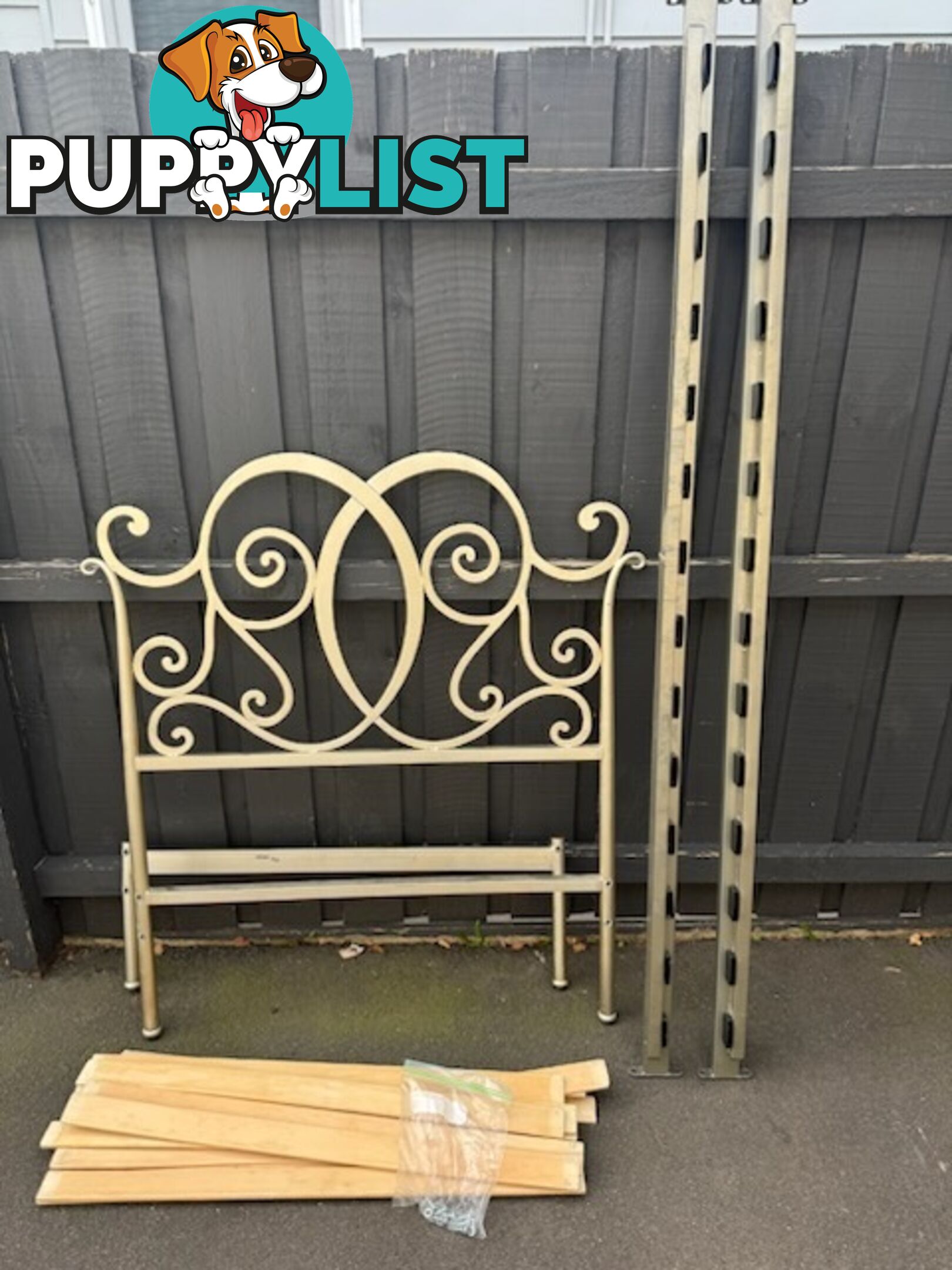 Single Bed frame, no mattress.
