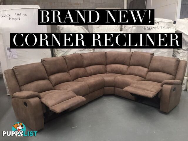 Brand New Fabric Corner Lounge - Recliner