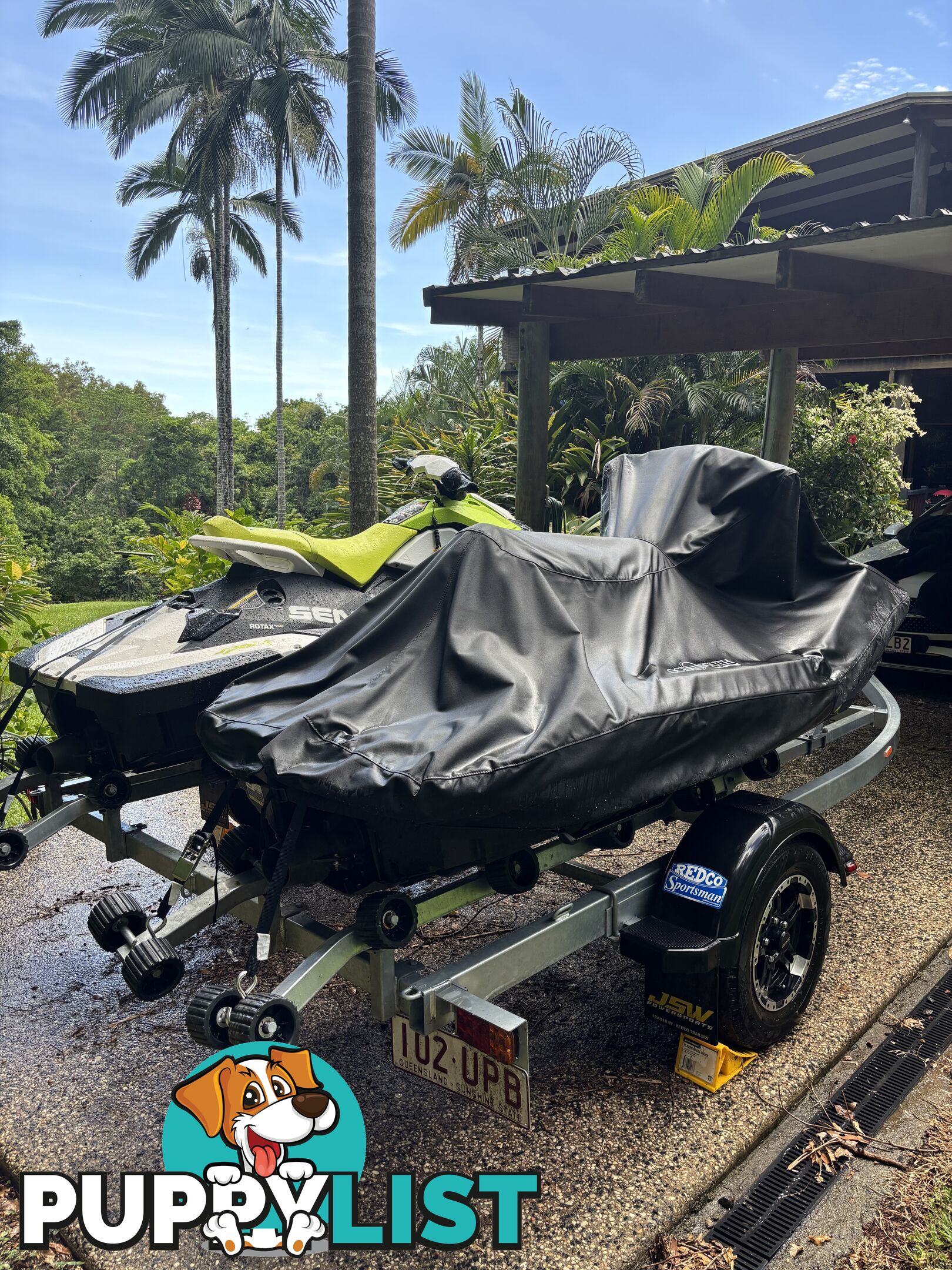 2 x 2Up Sea Doo Spark Jet Skis and New Tandem Trailer