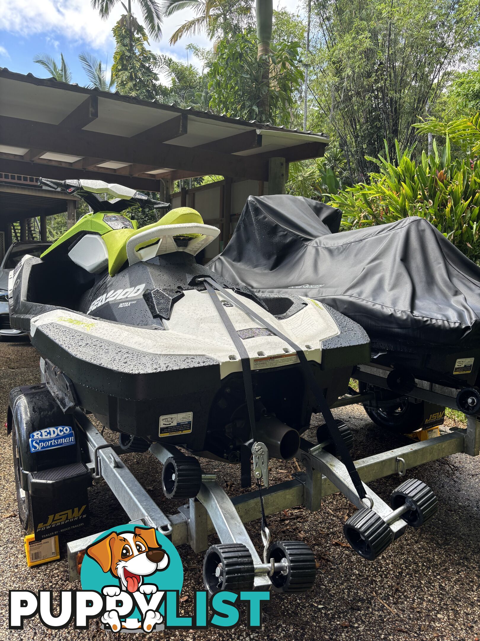 2 x 2Up Sea Doo Spark Jet Skis and New Tandem Trailer