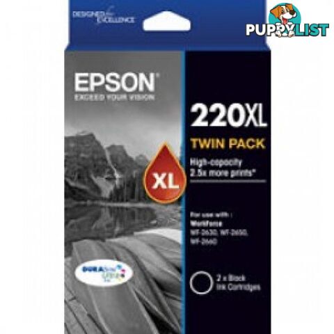 Epson C13T294194 Black Ink 2 Pack 220XL - Epson - Epson 220XLBKVP - 0.20kg