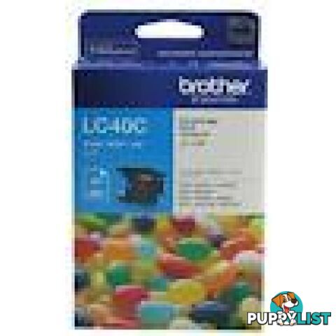 Brother LC40C Cyan Ink Cartridge for DCP-J525W DCP-J925DW MFC-J625DW MFC-J825DW - Brother - LC40C - 0.60kg