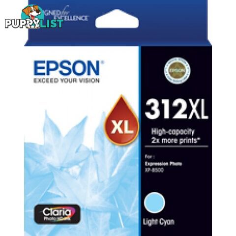 Epson 312XL C13T183592 Light Cyan Ink High Capacity for XP-8500 XP-15000 - Epson - Epson 312XL LIGHT CYAN - 0.20kg